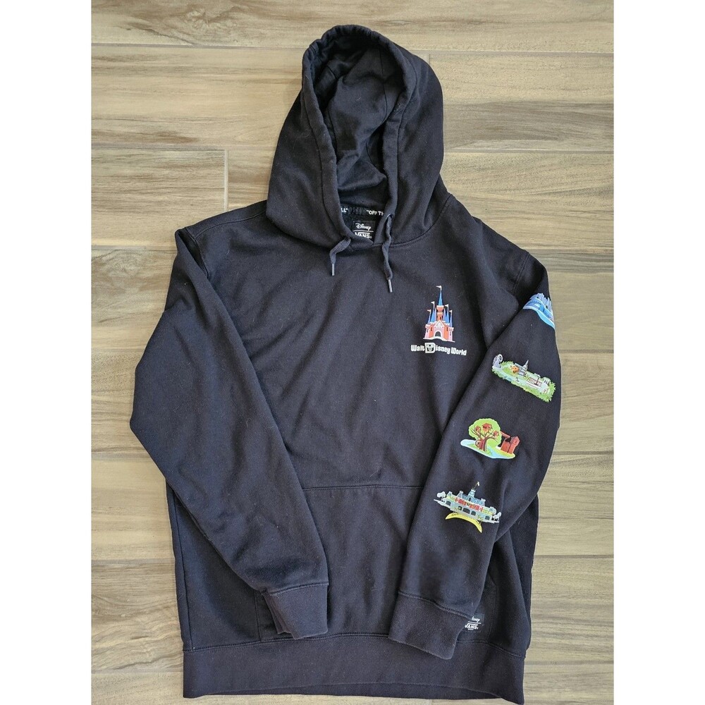 Vans Disney 50th Anniversary Pullover Hoodie Adult Sz L Rare Off The Wall Black